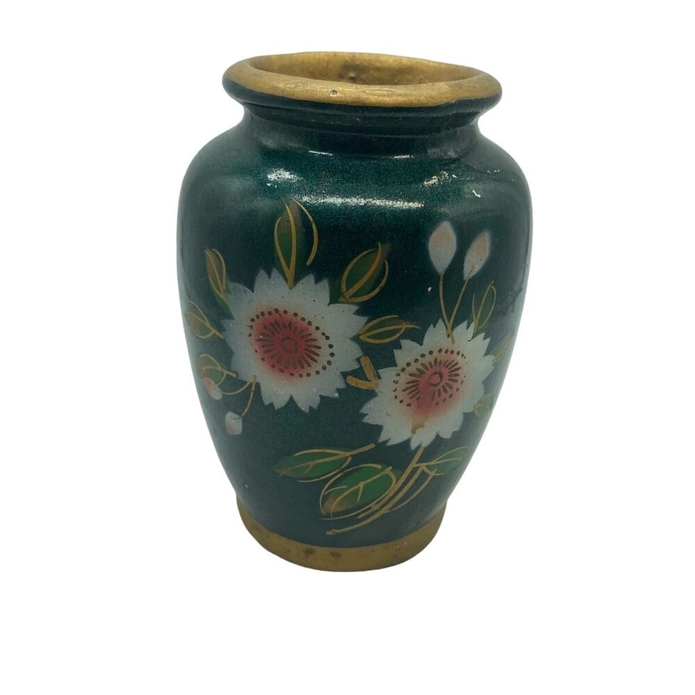 Vintage Hand painted Floral ceramic Japan Vase‎ 5"